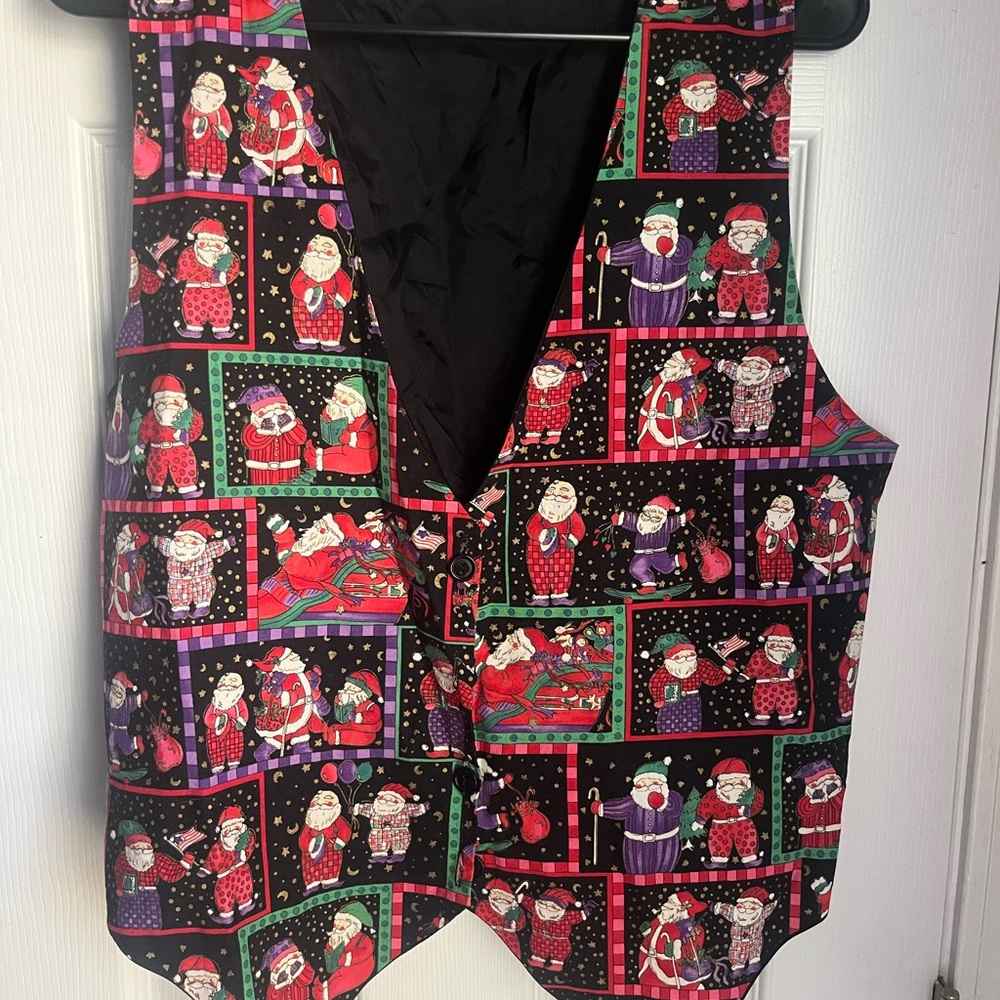 Festive Santa Patterned Vest - image 1